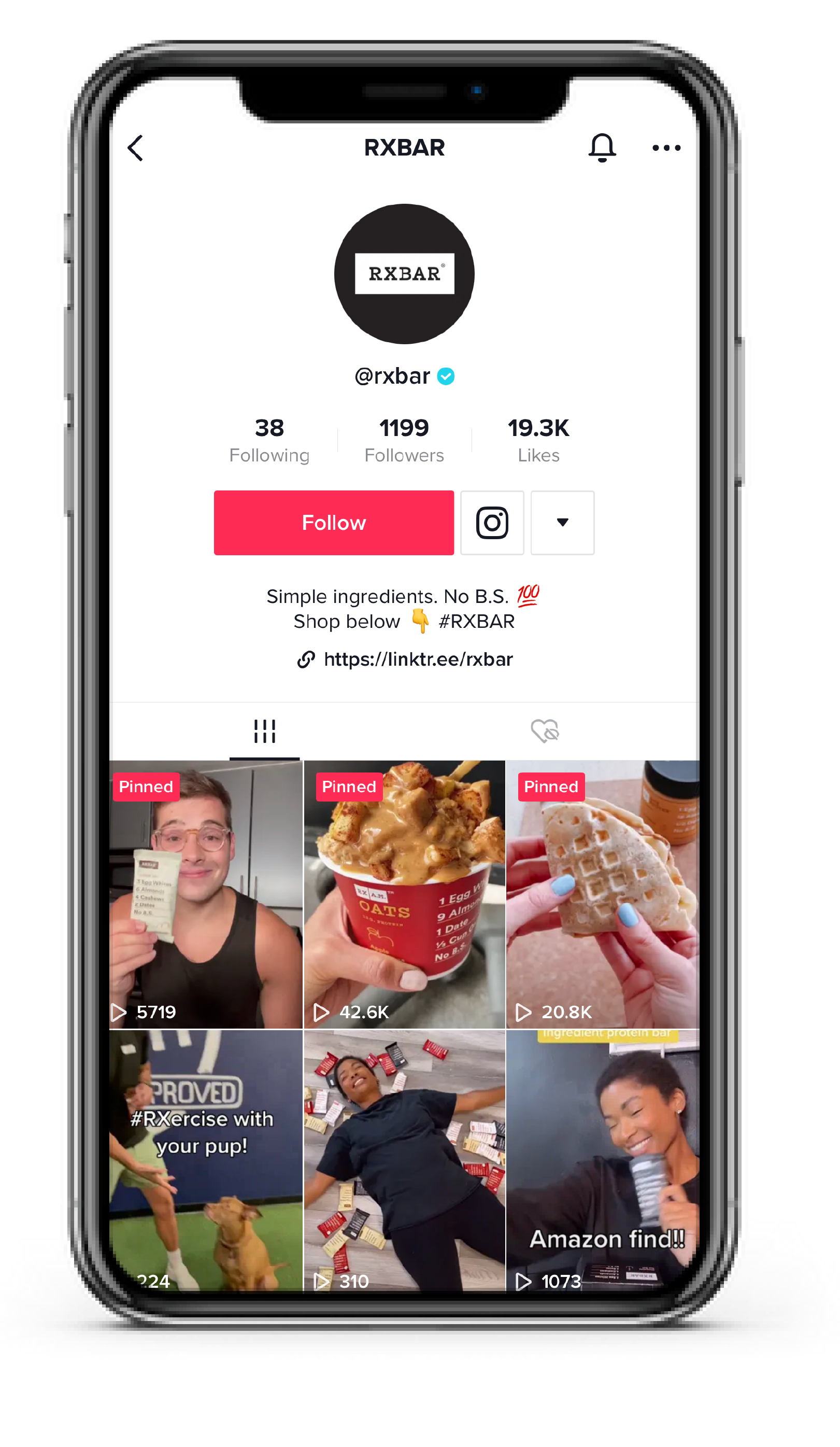 mobile device showing Tik Tok