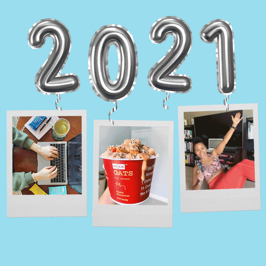 Animated gif of people enjoying RXBAR products in various locations