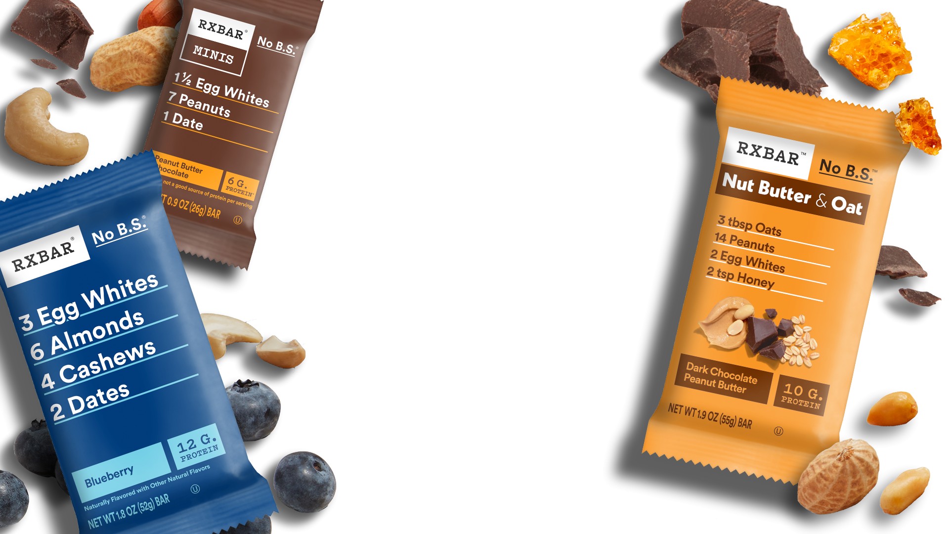 RXBAR products and ingredients collage